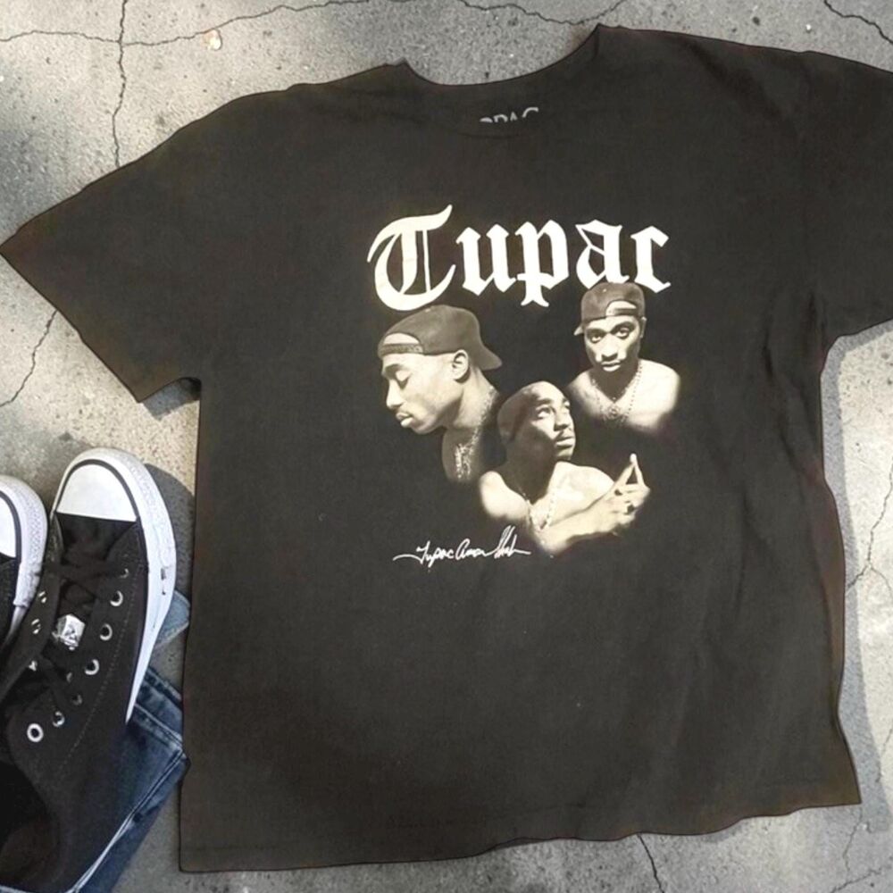 XXL Tupac All Eyez on Me Oversized Graphic T-Shirt – Black Rap Tee